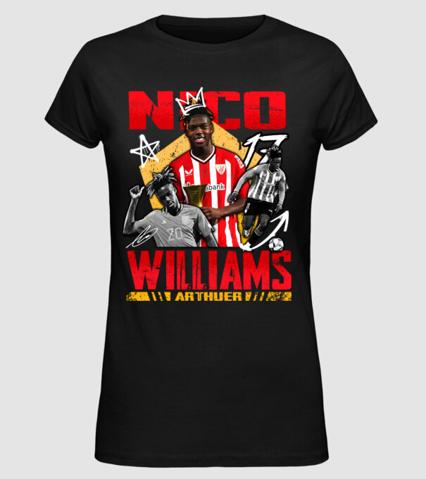 Nico Williams tribute model negru pe tricou