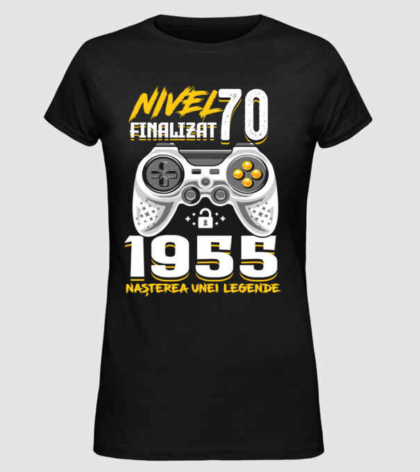 Nivel Finalizat 70 model negru pe tricou