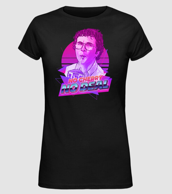 no cherry no deal stranger things model negru pe tricou