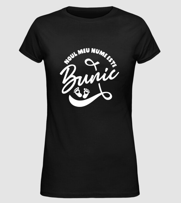 Noul meu nume este Bunic model negru pe tricou
