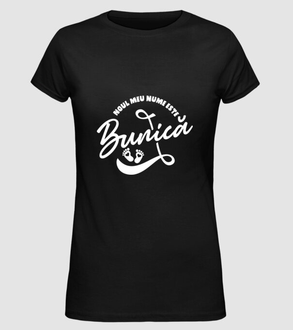 Noul meu nume este Bunică model negru pe tricou