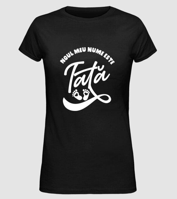 Noul meu nume este Tată model negru pe tricou
