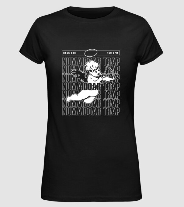 numaidoar trap model negru pe tricou