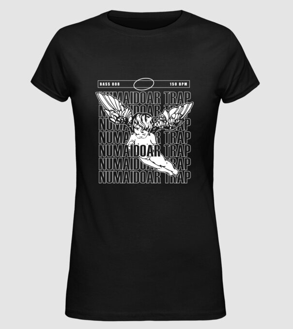numaidoar trap model negru pe tricou