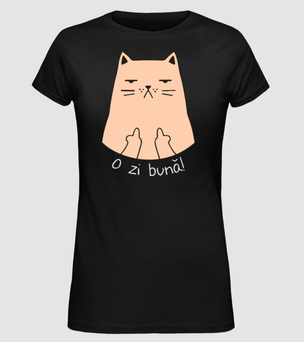 O zi bună model negru pe tricou