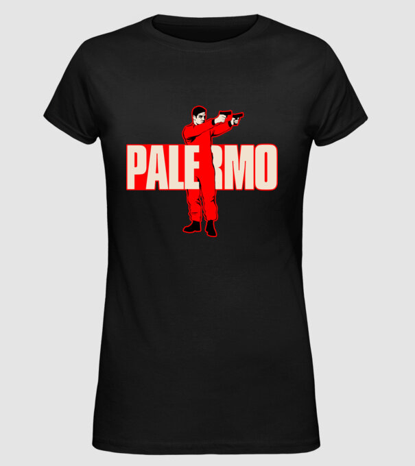 palermo la casa de papel model negru pe tricou