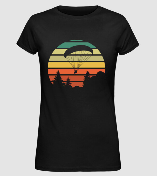 paraglide model negru pe tricou