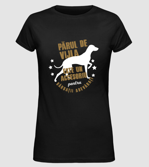 părul de vijla este un accesoriu pentru bărbații adevărați model negru pe tricou