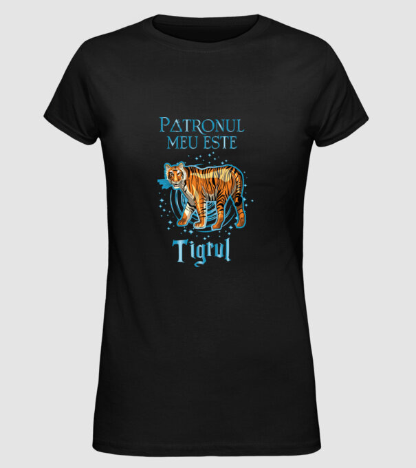 Patronul meu este TIGRUL model negru pe tricou