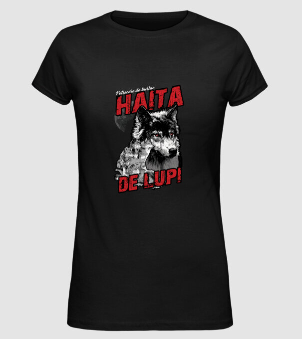 Petrecere de burlac - haită de lupi model negru pe tricou