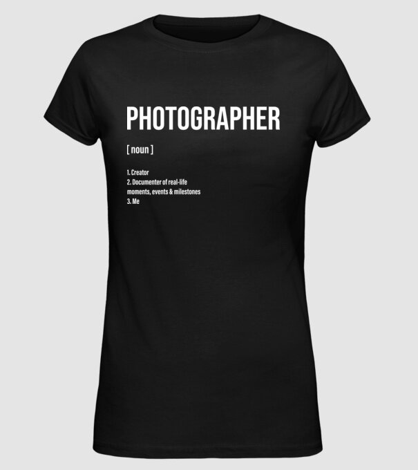 Photographer model negru pe tricou