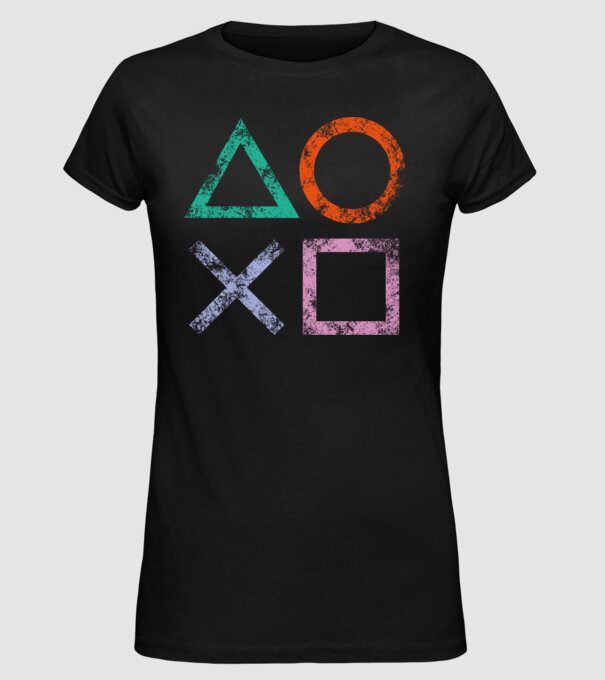 PlayStation icon model negru pe tricou