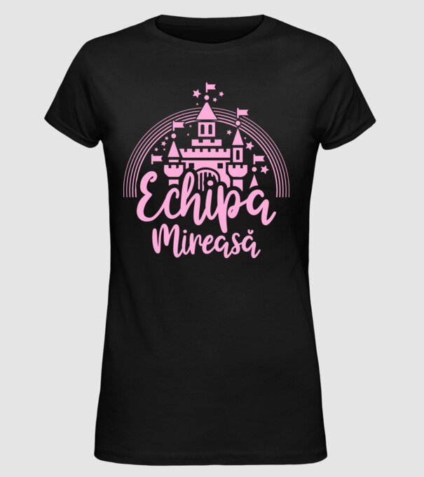 Prinţesă mireasă model negru pe tricou
