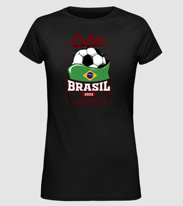 Qatar teams Brasil model negru pe tricou