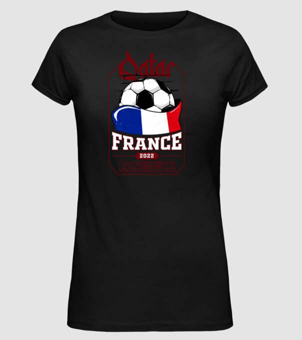 Qatar teams France model negru pe tricou