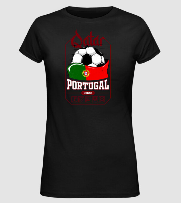 Qatar teams Portugal model negru pe tricou