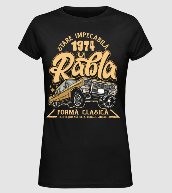 Rablă 1975 model negru pe tricou