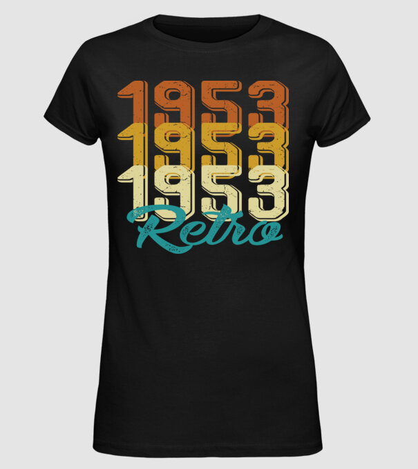 Retro 1953 model negru pe tricou