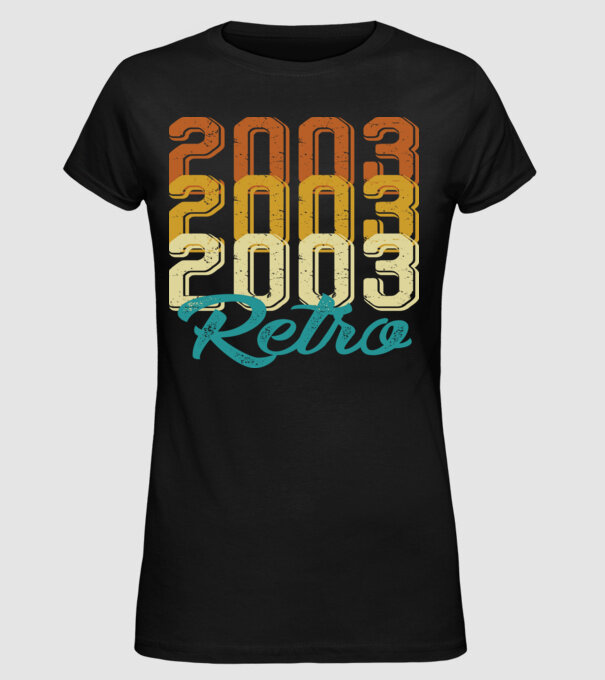 Retro 2003 model negru pe tricou