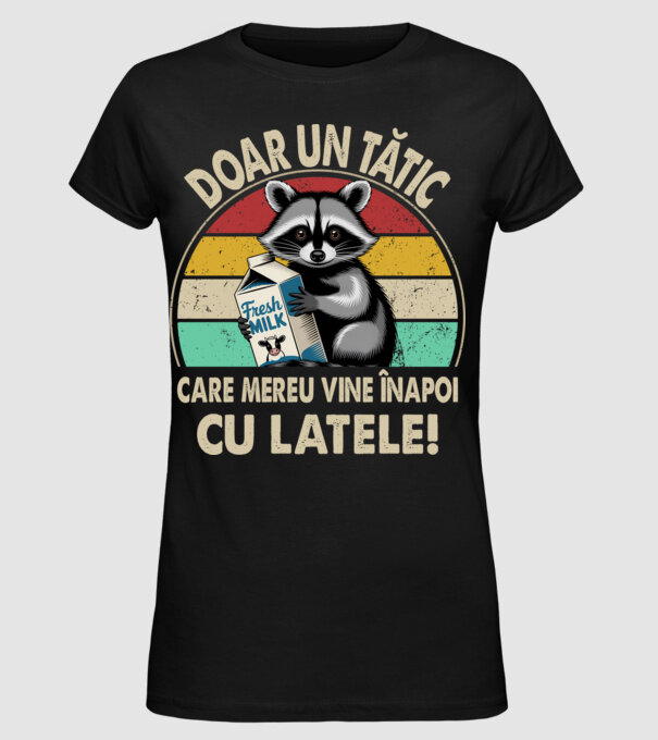Retro Apa aki visszajött a tejjel RO model negru pe tricou