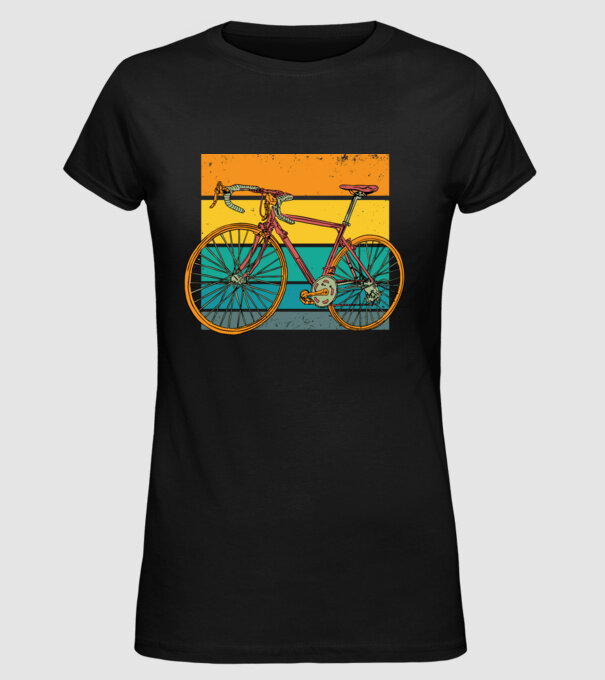 Retro bike model negru pe tricou