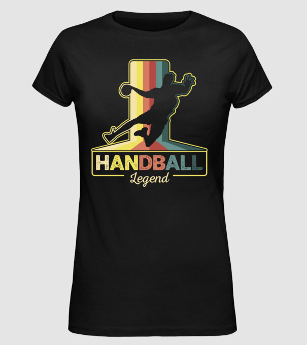 Retro Handball legend model negru pe tricou