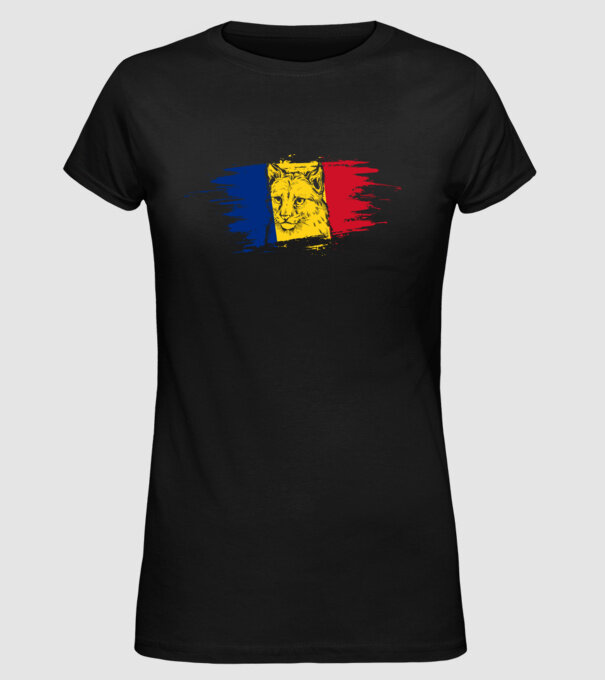 romania eurasian lynx model negru pe tricou