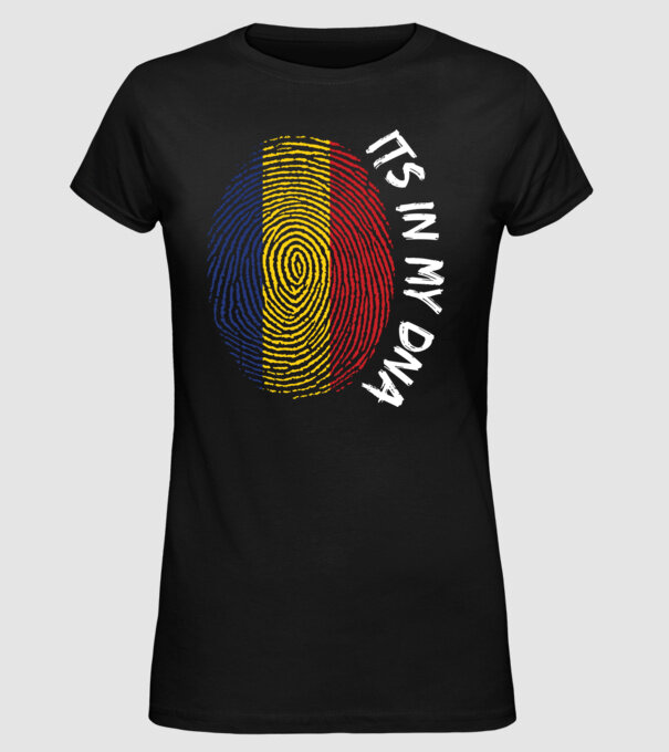 România fingerprint model negru pe tricou
