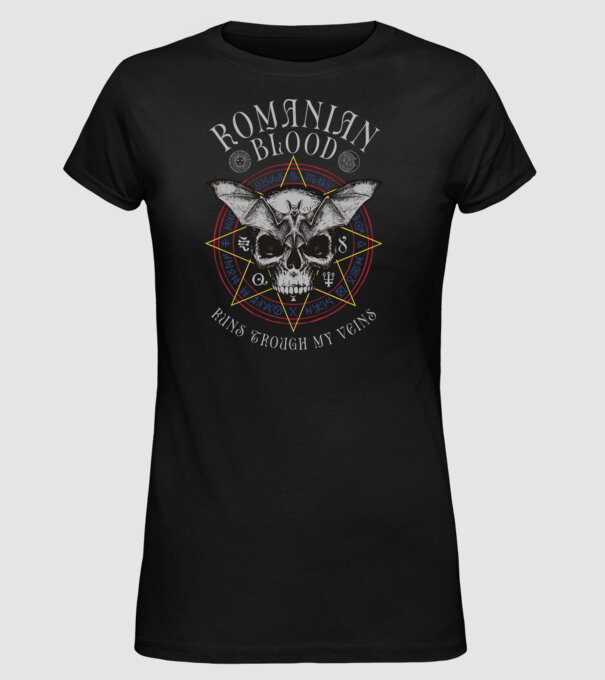 România Romanian Blood model negru pe tricou