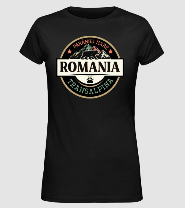 România transalpina model negru pe tricou
