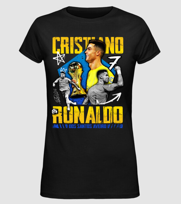 Ronaldo tribute model negru pe tricou