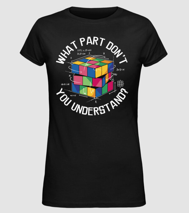 Rubik cube what part model negru pe tricou