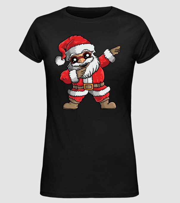 Santa dab model negru pe tricou