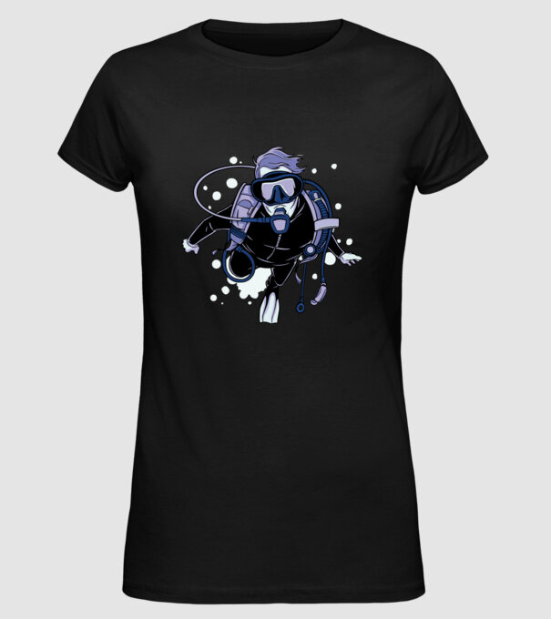 Scuba driver model negru pe tricou