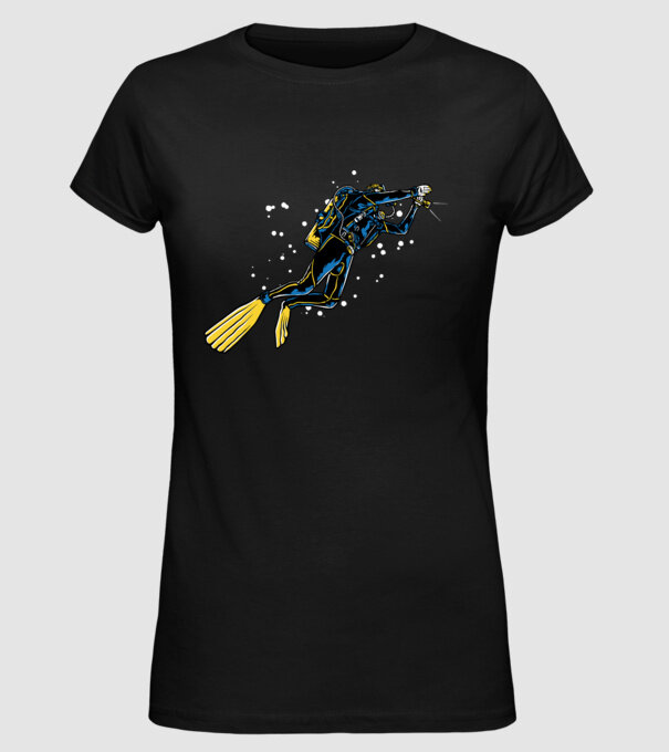 Scuba driver with light model negru pe tricou