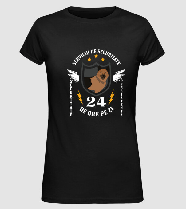 serviciu de securitate - securitate - persistență - 24 de ore pe zi model negru pe tricou