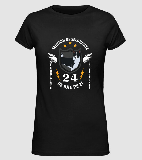 serviciu de securitate - securitate - persistență - 24 de ore pe zi model negru pe tricou