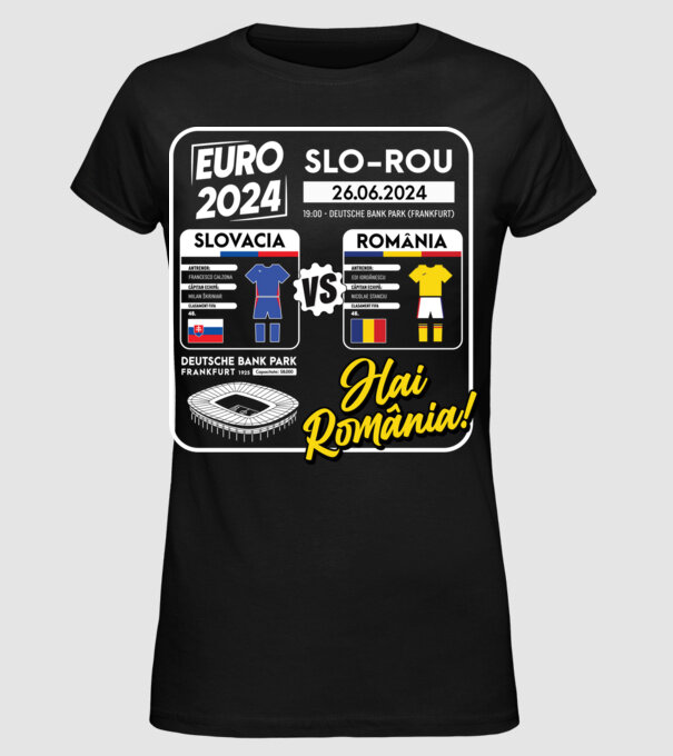 SLO-ROU euro 2024 calendar model negru pe tricou