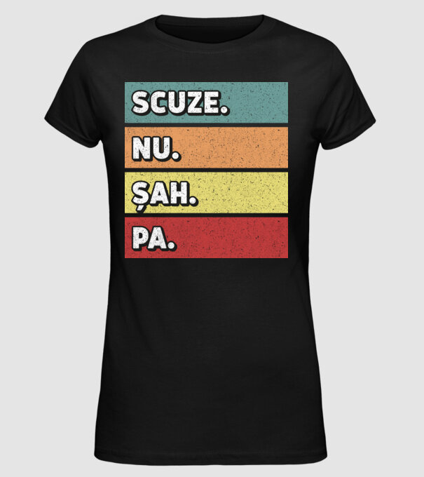 Sorry Cant Chess Bye model negru pe tricou