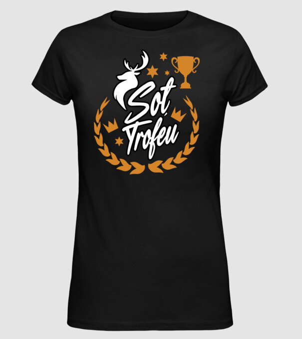 Soț trofeu model negru pe tricou