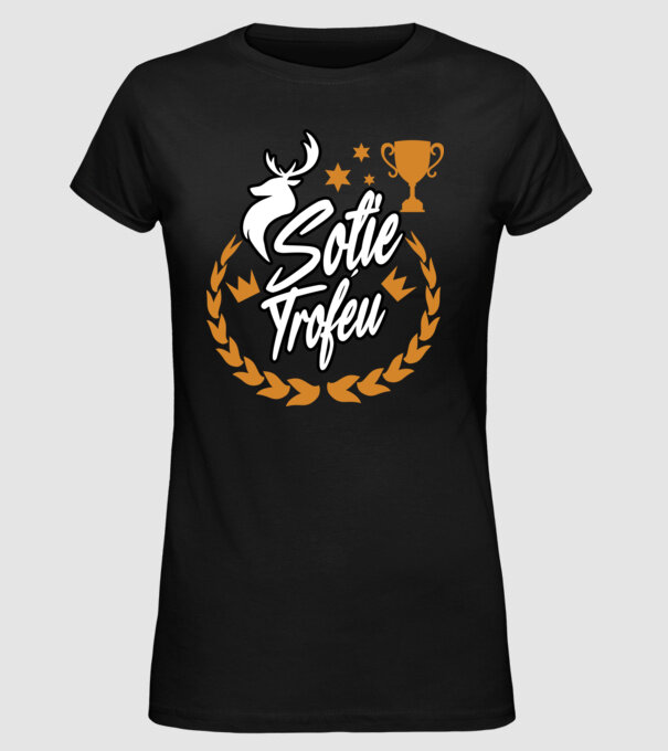 Soție trofeu model negru pe tricou