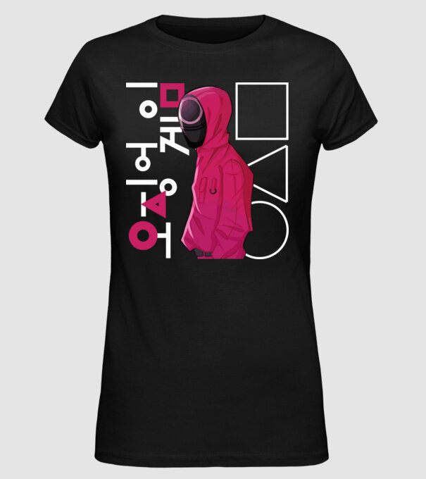 squd game guard model negru pe tricou