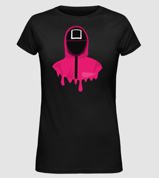 squid game square model negru pe tricou