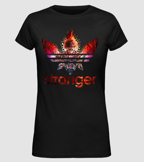 stranger logo poster model negru pe tricou