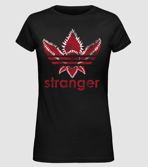 stranger things logo model negru pe tricou