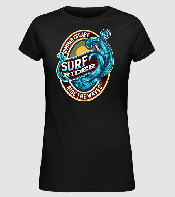 Summer Escape model negru pe tricou