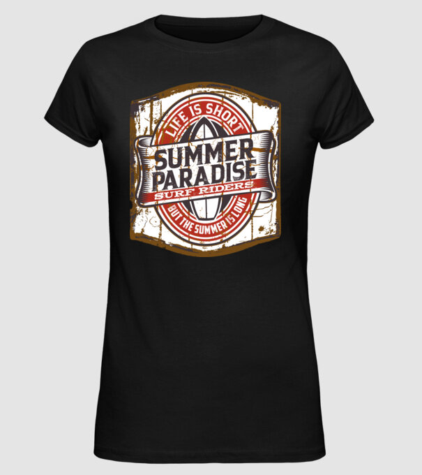 Summer Paradise model negru pe tricou