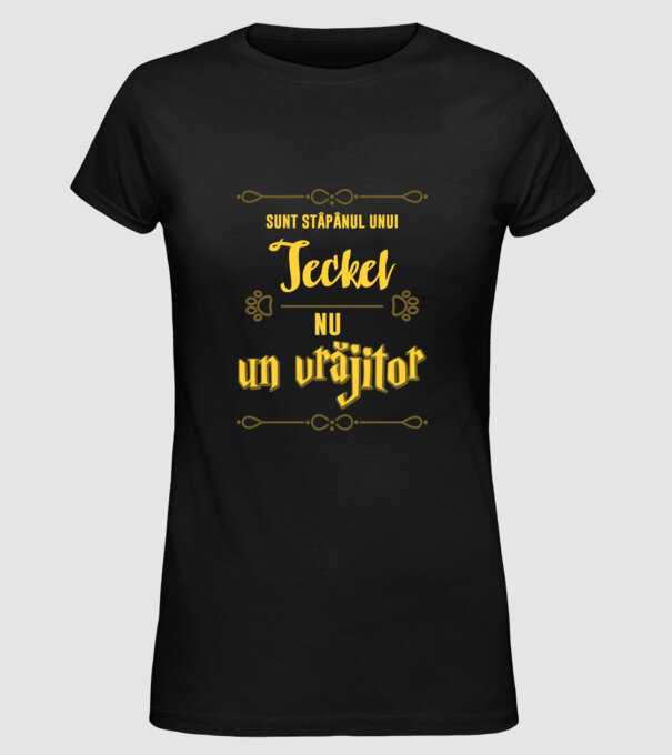 sunt stăpânul unui teckel, nu un vrăjitor model negru pe tricou