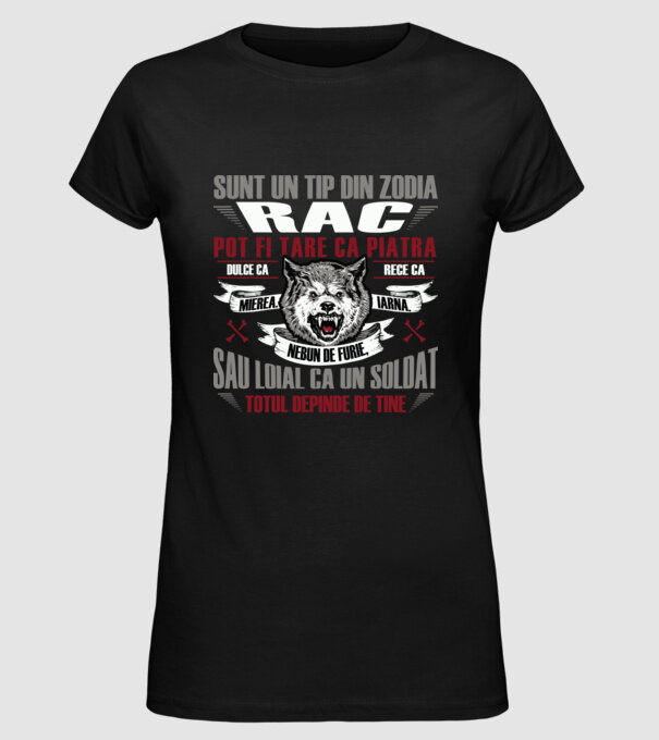 Sunt un tip din zodia Rac model negru pe tricou