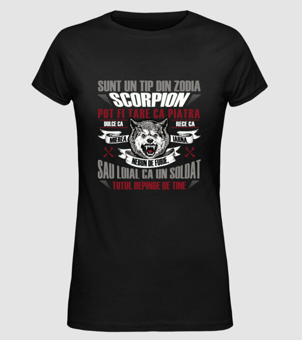 Sunt un tip din zodia Scorpion model negru pe tricou
